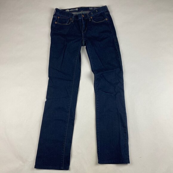 Madewell Rail Straight Leg Jeans Size 26 x 32 Stretch Dark Wash - Picture 1 of 13